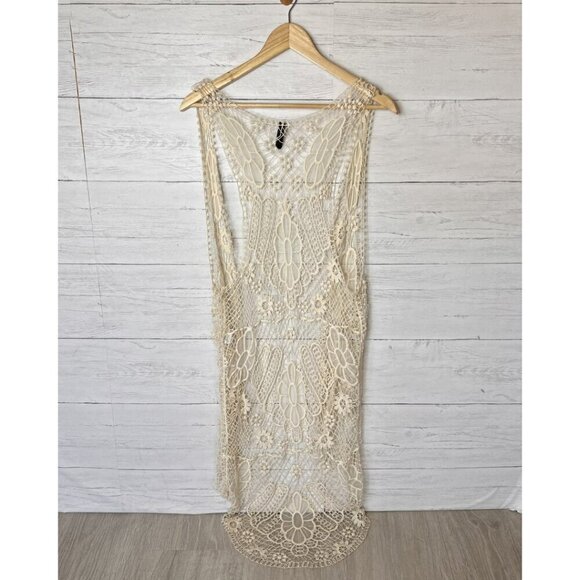 Fulltilt Cardigan Kimono Size Small Bohemian Longline Floral Embroidery Mesh - Picture 14 of 15